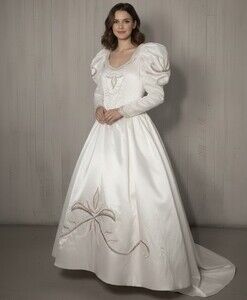 Elegant White Satin Gown